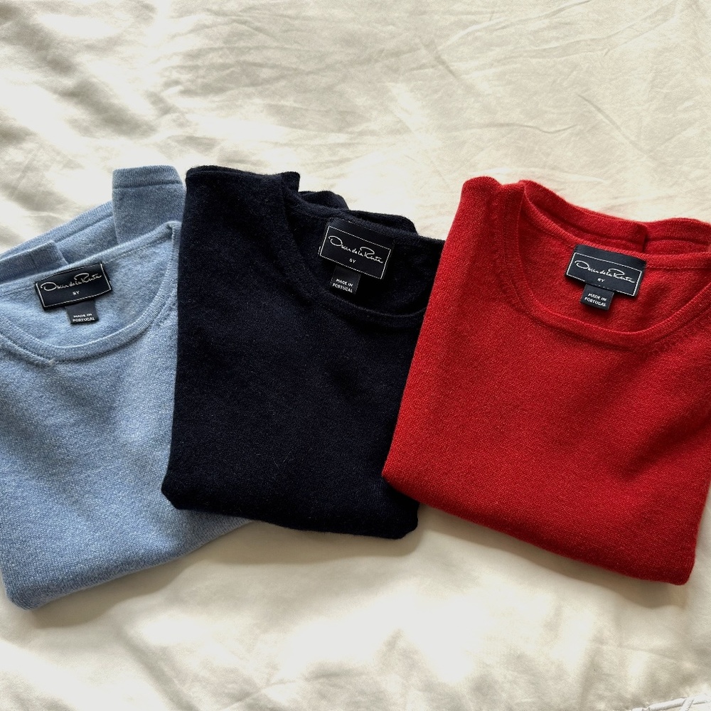 Oscar de la Renta Girls Sweater Size 8- Set of Three